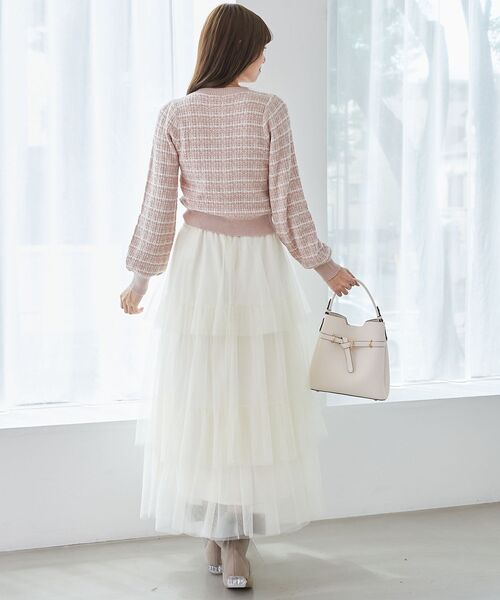 MAJESTIC LEGON（マジェスティックレゴン）の「キラキラボタンツイードライクカーデ（カーディガン/ボレロ・レディース・ピンク/アイボリー/ブラック/グレー・MEDIUM）」の22枚目の写真