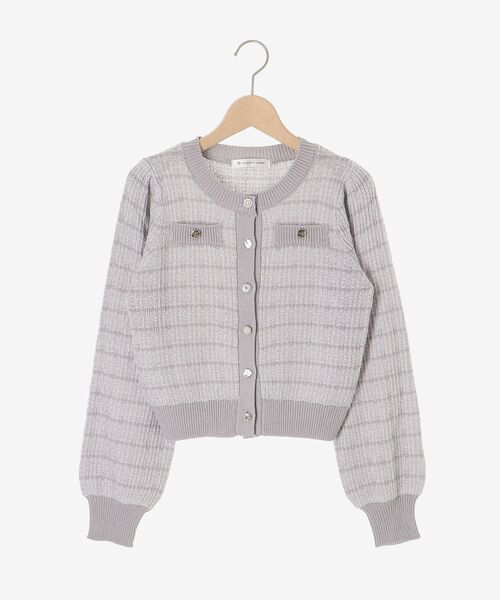 MAJESTIC LEGON（マジェスティックレゴン）の「キラキラボタンツイードライクカーデ（カーディガン/ボレロ・レディース・ピンク/アイボリー/ブラック/グレー・MEDIUM）」の5枚目の写真