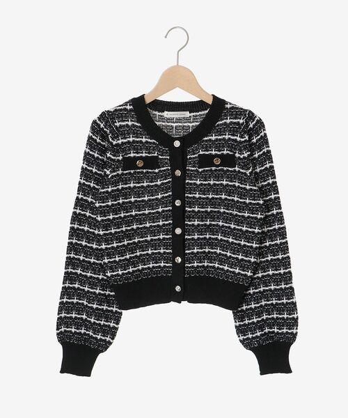 MAJESTIC LEGON（マジェスティックレゴン）の「キラキラボタンツイードライクカーデ（カーディガン/ボレロ・レディース・ピンク/アイボリー/ブラック/グレー・MEDIUM）」の6枚目の写真