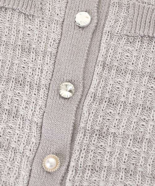 MAJESTIC LEGON（マジェスティックレゴン）の「キラキラボタンツイードライクカーデ（カーディガン/ボレロ・レディース・ピンク/アイボリー/ブラック/グレー・MEDIUM）」の10枚目の写真