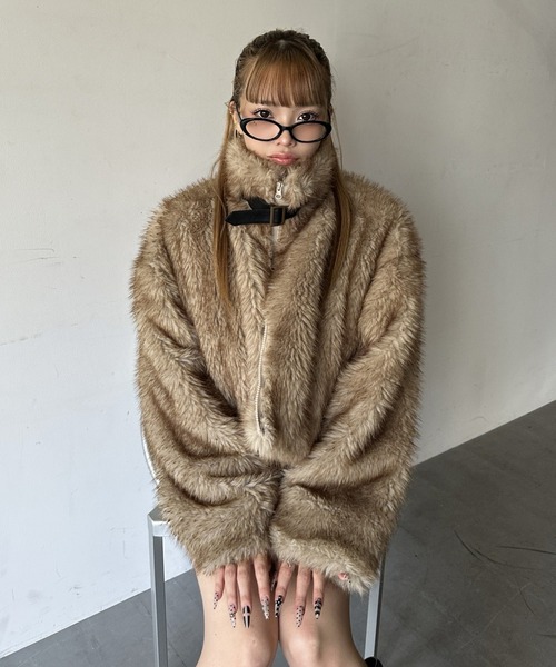 スタンドネック ダブルジップ ファーブルゾン（ブルゾン）｜d.i.a.