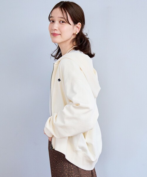 POLO BCS(ポロ ビーシーエス)の「【POLO BCS(ポロ・ビーシーエス)別注】 裏毛ジップパーカー(パーカー・レディース・ネイビー/ナチュラル/オフホワイト/レッド・L/M)」の10枚目の写真
