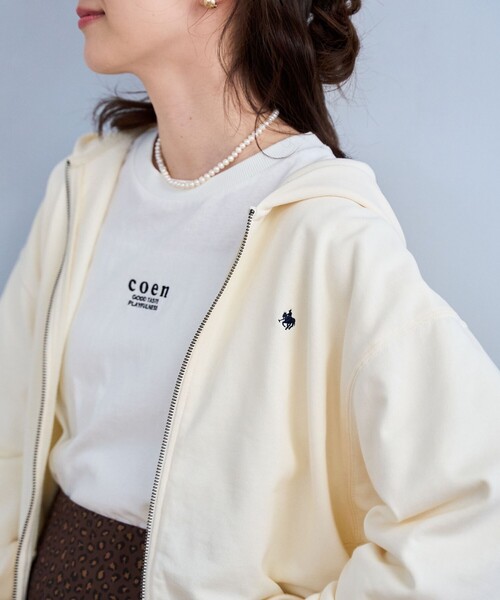 POLO BCS(ポロ ビーシーエス)の「【POLO BCS(ポロ・ビーシーエス)別注】 裏毛ジップパーカー(パーカー・レディース・ネイビー/ナチュラル/オフホワイト/レッド・L/M)」の8枚目の写真