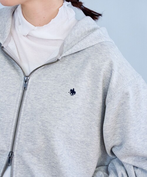 POLO BCS(ポロ ビーシーエス)の「【POLO BCS(ポロ・ビーシーエス)別注】 裏毛ジップパーカー(パーカー・レディース・ネイビー/ナチュラル/オフホワイト/レッド・L/M)」の13枚目の写真