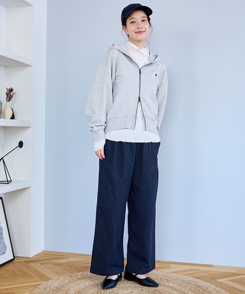 POLO BCS(ポロ ビーシーエス)の「【POLO BCS(ポロ・ビーシーエス)別注】 裏毛ジップパーカー(パーカー・レディース・ネイビー/ナチュラル/オフホワイト/レッド・L/M)」の12枚目の写真