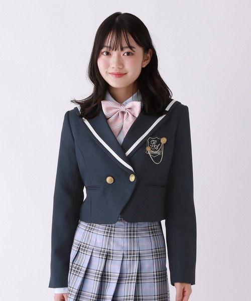 repipi armario(レピピ アルマリオ)の「【卒服2026】セーラージャケット(ノーカラージャケット・キッズ・ネイビー/ブラック/ブラウン系・MEDIUM/LARGE)」の9枚目の写真
