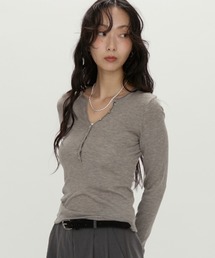 Luna Curve Button Tee / ルナカーブボタンTシャツ