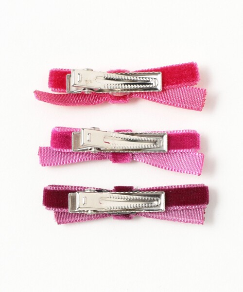 BEAMS BOY（ビームスボーイ）の「【2/5再値下げ】ミニ ベロア リボン ピン 3SET（ヘアピン・レディース・ピンク/ブルー/ブラウン・ONE SIZE）」の6枚目の写真