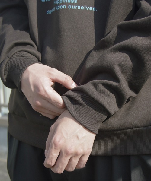 spiritoso(スピリトーゾ)の「【spiritoso】daylight ビッグプリント 裏起毛パーカー(パーカー・レディース・ベージュ/杢グレー/チャコールグレー・FREE)」の9枚目の写真