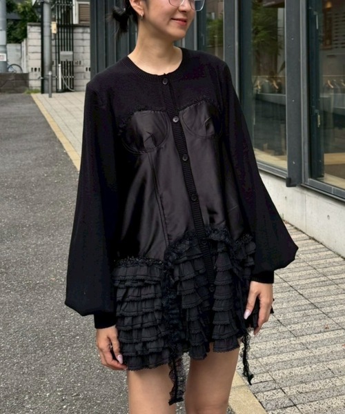 Candy Stripper（キャンディストリッパー）の「CORSET KNIT カーディガン（カーディガン/ボレロ・レディース・ブラック/ライトグレー/ライトピンク・FREE）」の2枚目の写真