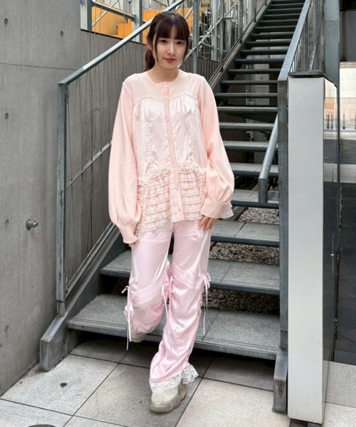 Candy Stripper（キャンディストリッパー）の「CORSET KNIT カーディガン（カーディガン/ボレロ・レディース・ブラック/ライトグレー/ライトピンク・FREE）」の6枚目の写真