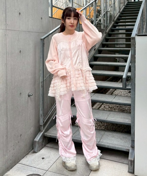 Candy Stripper（キャンディストリッパー）の「CORSET KNIT カーディガン（カーディガン/ボレロ・レディース・ブラック/ライトグレー/ライトピンク・FREE）」の7枚目の写真