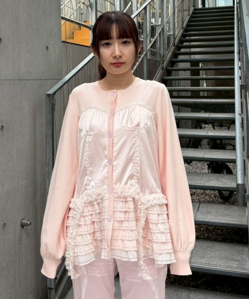 Candy Stripper（キャンディストリッパー）の「CORSET KNIT カーディガン（カーディガン/ボレロ・レディース・ブラック/ライトグレー/ライトピンク・FREE）」の4枚目の写真