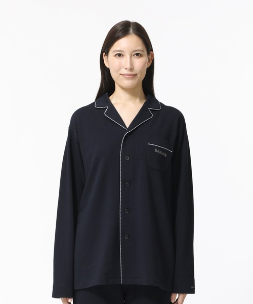 BAKUNE パジャマ スウェット ロングスリーブ シャツ（ルームウェア