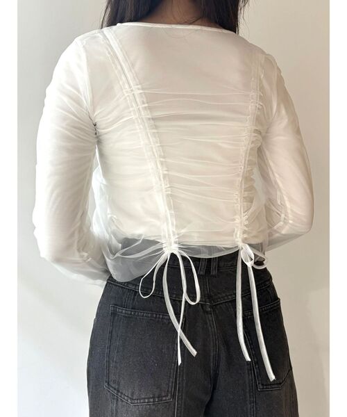 CALNAMUR（カルナムール）の「チュールロングＴ（Tシャツ/カットソー・レディース・オフホワイト/ブラック/ピンク・FREE）」の15枚目の写真