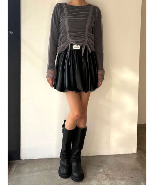 CALNAMUR（カルナムール）の「チュールロングＴ（Tシャツ/カットソー・レディース・オフホワイト/ブラック/ピンク・FREE）」の17枚目の写真