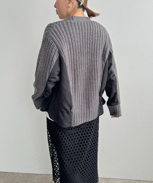 LHELBIE（レルビエ）の「ダブルジップドロストカーディガン（カーディガン/ボレロ・レディース・グレー/ネイビー系/アイボリー・M）」の12枚目の写真