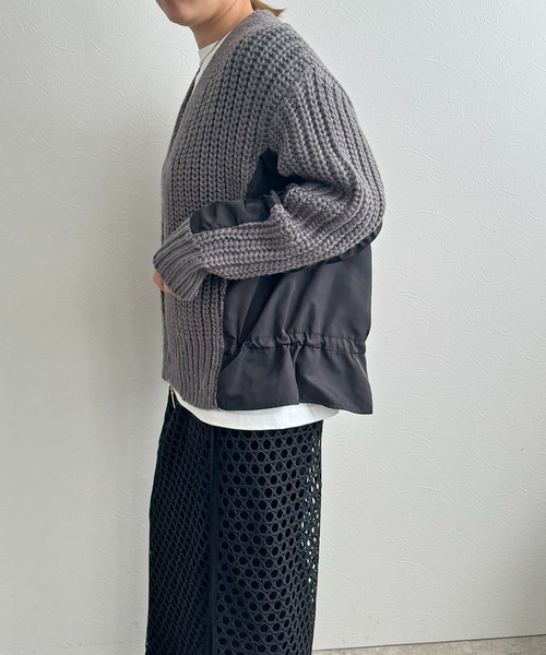 LHELBIE（レルビエ）の「ダブルジップドロストカーディガン（カーディガン/ボレロ・レディース・グレー/ネイビー系/アイボリー・M）」の13枚目の写真