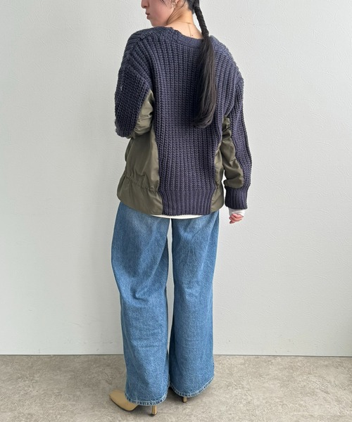 LHELBIE（レルビエ）の「ダブルジップドロストカーディガン（カーディガン/ボレロ・レディース・グレー/ネイビー系/アイボリー・M）」の18枚目の写真