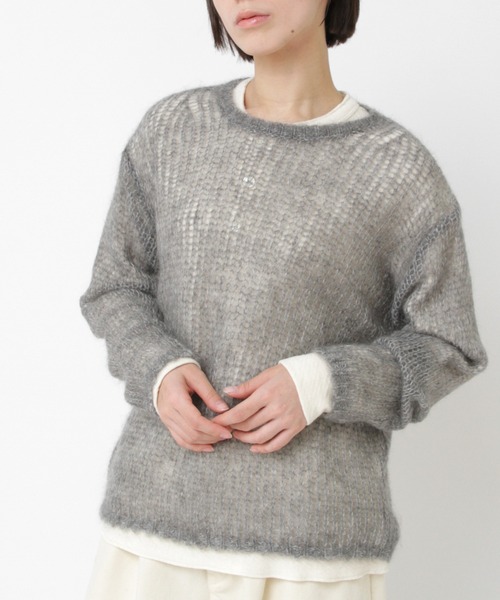 RNA-N(アールエヌエーエヌ)の「K2736 モヘアクループルオーバー(ニット/セーター・レディース・ブラウン/レッド/杢グレー・FREE)」の1枚目の写真