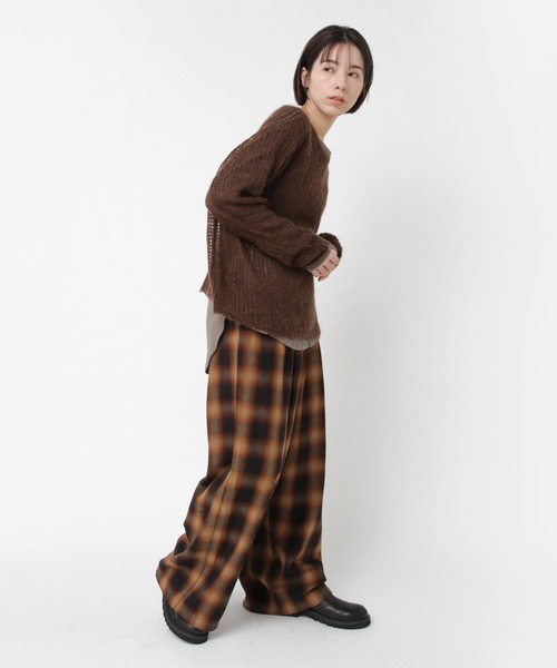 RNA-N(アールエヌエーエヌ)の「K2736 モヘアクループルオーバー(ニット/セーター・レディース・ブラウン/レッド/杢グレー・FREE)」の7枚目の写真