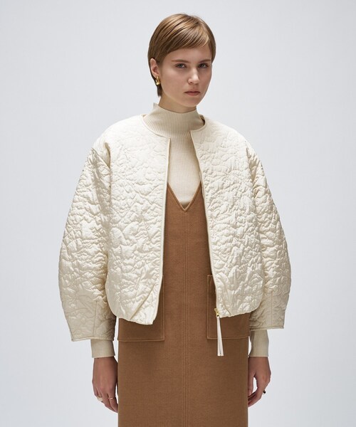 cloenc（クロエンス）の「【手洗い可】アートキルトショートブルゾン（ブルゾン・レディース・ブラック/オフホワイト・02）」の2枚目の写真