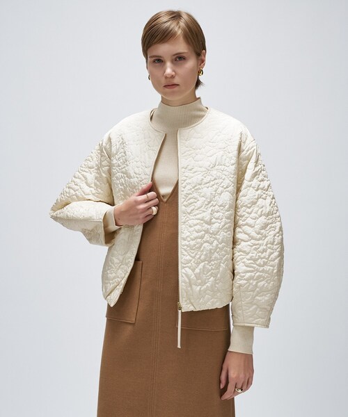 cloenc（クロエンス）の「【手洗い可】アートキルトショートブルゾン（ブルゾン・レディース・ブラック/オフホワイト・02）」の4枚目の写真