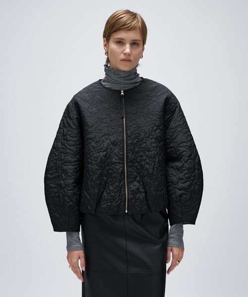 cloenc（クロエンス）の「【手洗い可】アートキルトショートブルゾン（ブルゾン・レディース・ブラック/オフホワイト・02）」の12枚目の写真