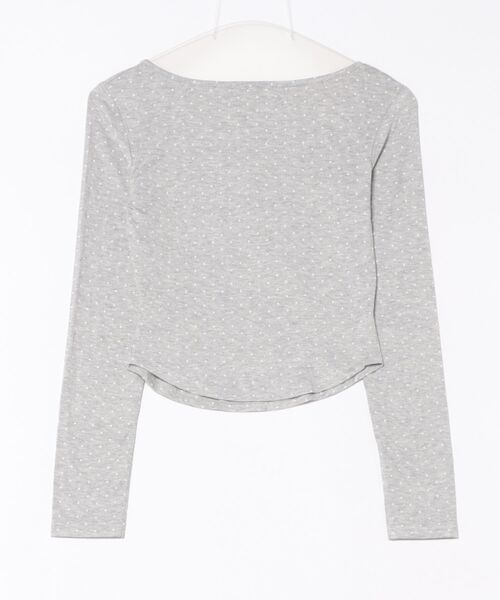 Nia(ニア)の「Nia(ニア)/ドット柄 長袖ガーリーカットソー(Tシャツ/カットソー・レディース・グレー/ホワイト・MEDIUM/SMALL)」の3枚目の写真