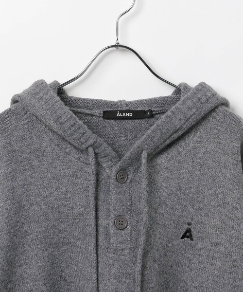 ALAND（エーランド）の「【UNISEX】ALAND／Aロゴニットフーディー（ニット/セーター・レディース・ブルー/グレー/ブラック/アイボリー/ピンク・SMALL/LARGE）」の20枚目の写真