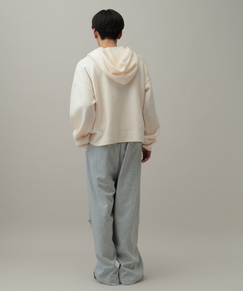 ALAND（エーランド）の「【UNISEX】ALAND／Aロゴニットフーディー（ニット/セーター・レディース・ブルー/グレー/ブラック/アイボリー/ピンク・SMALL/LARGE）」の8枚目の写真