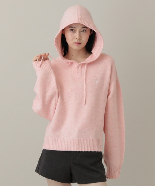 ALAND（エーランド）の「【UNISEX】ALAND／Aロゴニットフーディー（ニット/セーター・レディース・ブルー/グレー/ブラック/アイボリー/ピンク・SMALL/LARGE）」の18枚目の写真