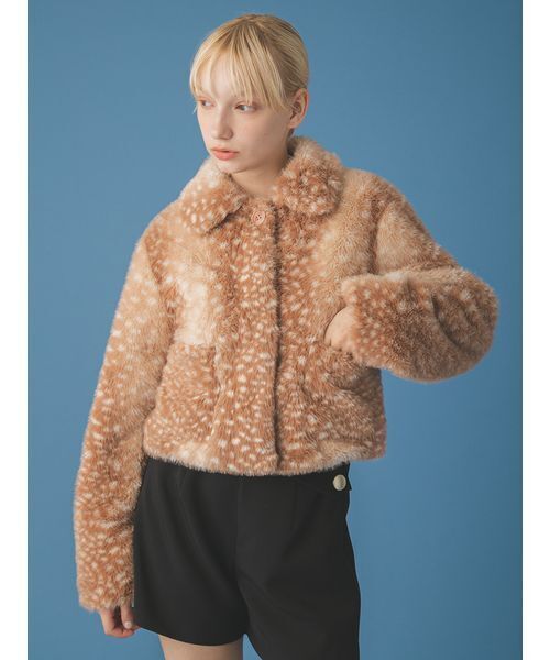 FURFUR（ファーファー）の「エコファージャケット（ブルゾン・レディース・アニマル/ピンク/チャコールグレー・F）」の10枚目の写真