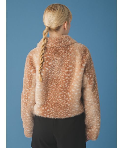 FURFUR（ファーファー）の「エコファージャケット（ブルゾン・レディース・アニマル/ピンク/チャコールグレー・F）」の11枚目の写真