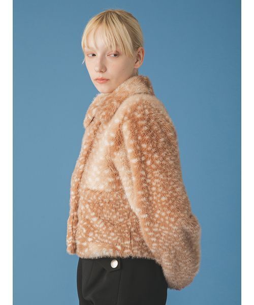 FURFUR（ファーファー）の「エコファージャケット（ブルゾン・レディース・アニマル/ピンク/チャコールグレー・F）」の12枚目の写真