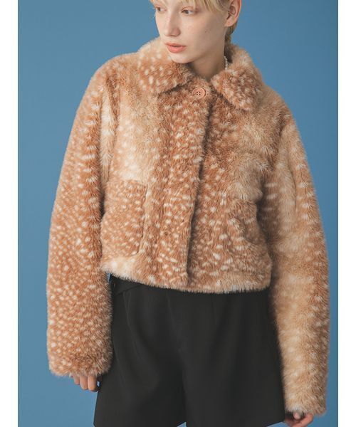 FURFUR（ファーファー）の「エコファージャケット（ブルゾン・レディース・アニマル/ピンク/チャコールグレー・F）」の13枚目の写真