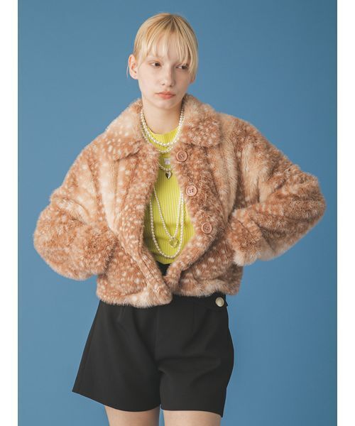 FURFUR（ファーファー）の「エコファージャケット（ブルゾン・レディース・アニマル/ピンク/チャコールグレー・F）」の16枚目の写真