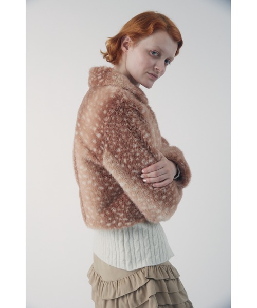 FURFUR（ファーファー）の「エコファージャケット（ブルゾン・レディース・アニマル/ピンク/チャコールグレー・F）」の6枚目の写真