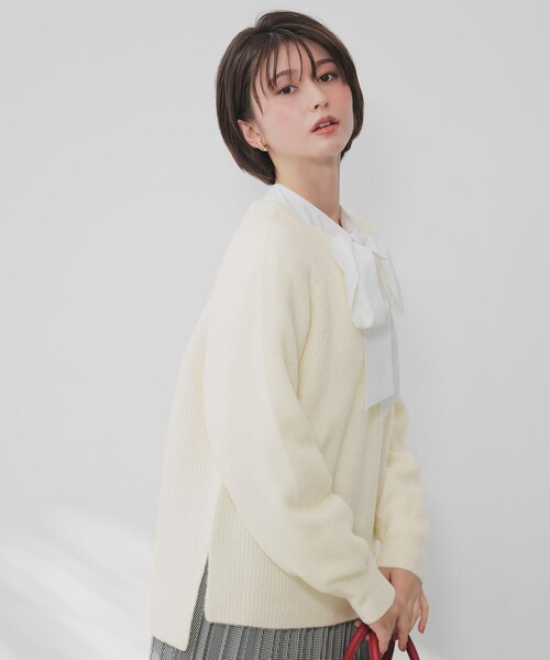 ANY SIS(エニィスィス)の「ボートネックAir ニット(ニット/セーター・レディース・スカイブルー系/ダークブラウン系/ライラック系/レッド系/アイボリー系/ダークグリーン系・X-SMALL)」の18枚目の写真