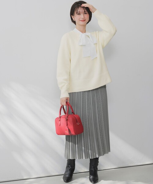 ANY SIS(エニィスィス)の「ボートネックAir ニット(ニット/セーター・レディース・スカイブルー系/ダークブラウン系/ライラック系/レッド系/アイボリー系/ダークグリーン系・X-SMALL)」の19枚目の写真