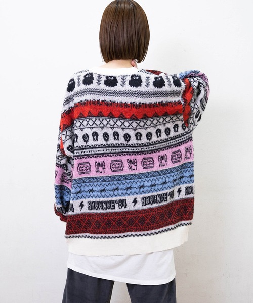 RNA(アールエヌエー)の「K2741 POPボーダープルオーバー(ニット/セーター・レディース・パープル/グレー/オフホワイト・MEDIUM)」の6枚目の写真