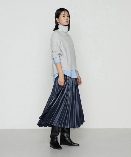 K．T キヨコ タカセ（K．T KIYOKO TAKASE）/サテンチンツ コンビネーションプリーツスカート セール】サテンチンツ コンビネーションプリーツスカート（スカート