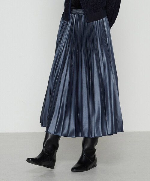 K．T キヨコ タカセ（K．T KIYOKO TAKASE）/サテンチンツ コンビネーションプリーツスカート セール】サテンチンツ コンビネーションプリーツスカート（スカート