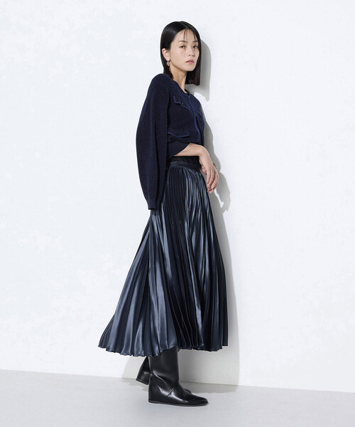 K.T KIYOKO TAKASE（キヨコタカセ）の「サテンチンツ コンビネーションプリーツスカート（スカート・レディース・キナリ/チャコール/ブルー系その他・9号/7号）」の12枚目の写真