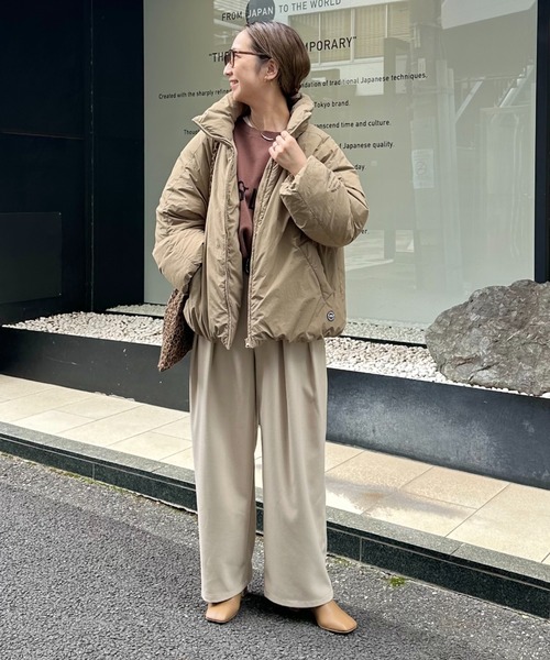 PUAL CE CIN ピュアルセシン フェイクレザージャケット ベージュ PUAL CE CIN ピュアルセシン フェイクレザージャケット ベージュ