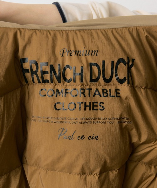 PUAL CE CIN（ピュアルセシン）の「フレンチダックダウン ジップアップジャケット（ダウンジャケット/コート・レディース・ベージュ/ブラック・FREE）」の12枚目の写真