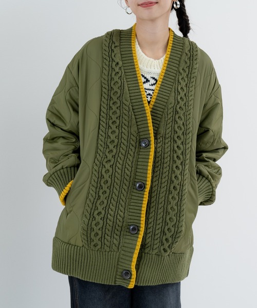 refinedworks(リファインドワークス)の「【refinedworks】異素材 ドッキングアウター(その他アウター・レディース・ベージュ/ブラック/カーキ・FREE)」の3枚目の写真