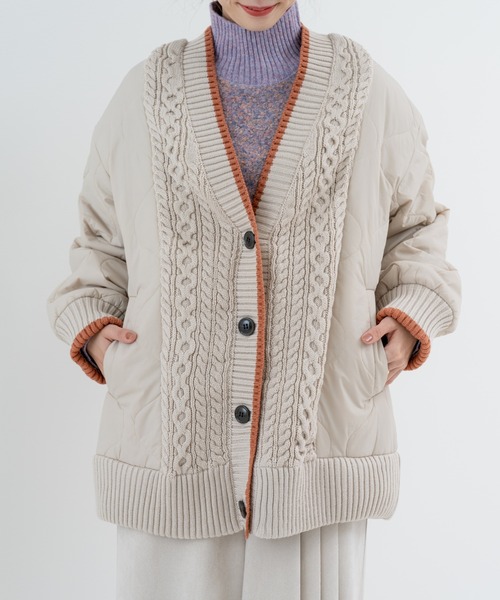 refinedworks(リファインドワークス)の「【refinedworks】異素材 ドッキングアウター(その他アウター・レディース・ベージュ/ブラック/カーキ・FREE)」の4枚目の写真