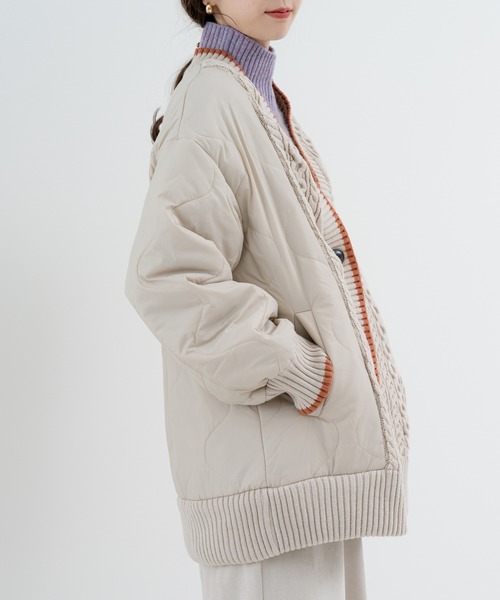 refinedworks(リファインドワークス)の「【refinedworks】異素材 ドッキングアウター(その他アウター・レディース・ベージュ/ブラック/カーキ・FREE)」の5枚目の写真