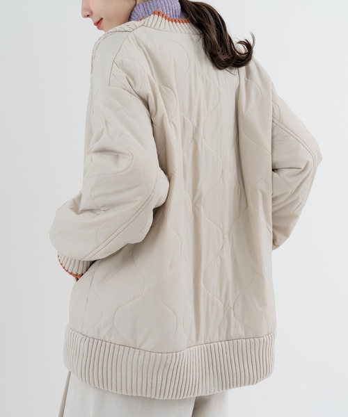 refinedworks(リファインドワークス)の「【refinedworks】異素材 ドッキングアウター(その他アウター・レディース・ベージュ/ブラック/カーキ・FREE)」の6枚目の写真